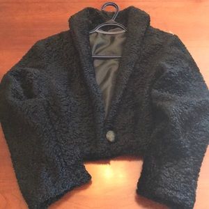 Vintage curly lambs wool crop jacket
